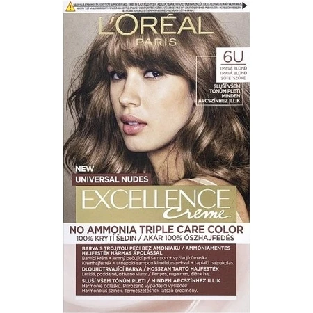 L'Oréal Paris Excellence Creme Universal Nudes перманентна фарба для волосся 6U Темний блонд 1×1 шт, колір волосся: ціни та характеристики