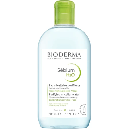 Міцелярна вода BioDerma Sébium H2O для жирної шкіри та акне 500 мл: ціни та характеристики
