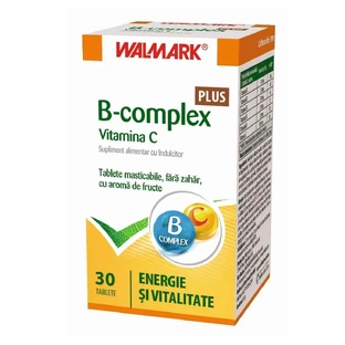 Комплекс В+ Витамин С Walmark B complex+ Vitamina C с фруктовым вкусом, 30 жевательных таблеток
