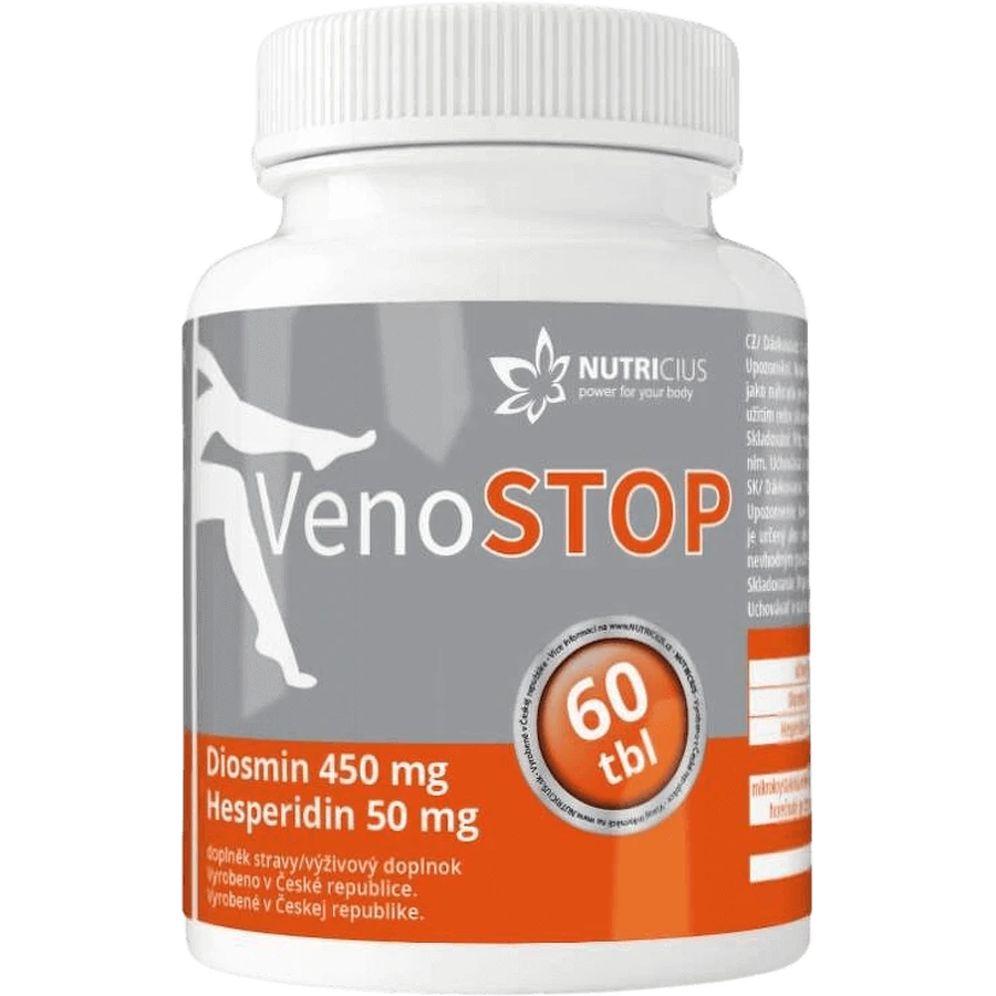 Nutricius VenoSTOP Диосмин 450 мг / Гесперидин 50 мг 60 таблеток: цены и характеристики