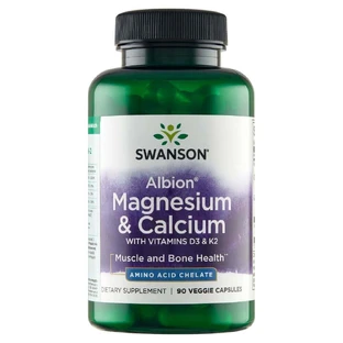 Swanson Albion Magnesium & Calcium, хелат магнію та кальцію, 90 капсул