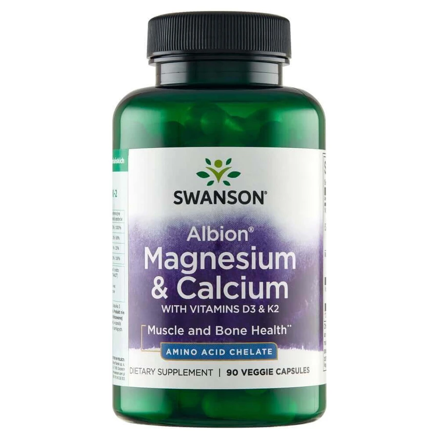 Swanson Albion Magnesium & Calcium, хелат магнію та кальцію, 90 капсул: ціни та характеристики