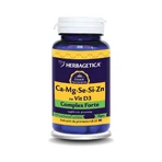 Ca+Mg+Se+Se+Si+Zn з вітаміном D3, 30 капсул, Herbagetica: ціни та характеристики