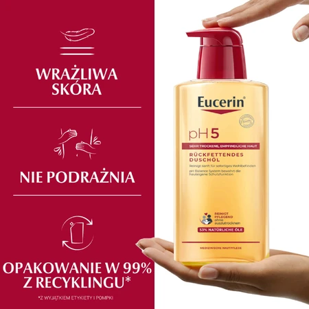 Eucerin Ph5, очищувальна олія з натуральними оліями, для сухої шкіри, 400 мл: ціни та характеристики