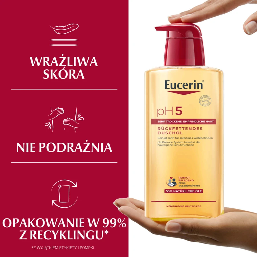 Eucerin Ph5, очищувальна олія з натуральними оліями, для сухої шкіри, 400 мл: ціни та характеристики
