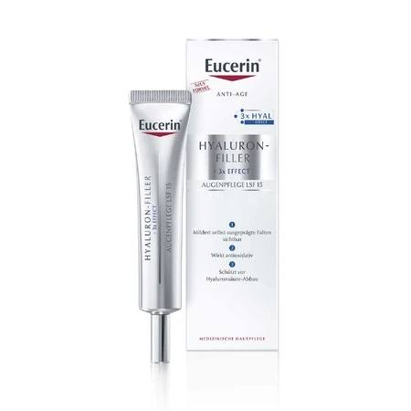Eucerin Hyaluron-Filler, крем для шкіри навколо очей проти зморшок, SPF 15, 15 мл: ціни та характеристики