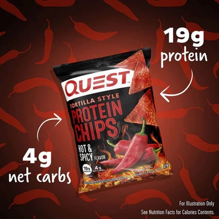 Quest Tortilla Style Protein Chips, Протеиновые чипсы с пряным вкусом 32 г: цены и характеристики