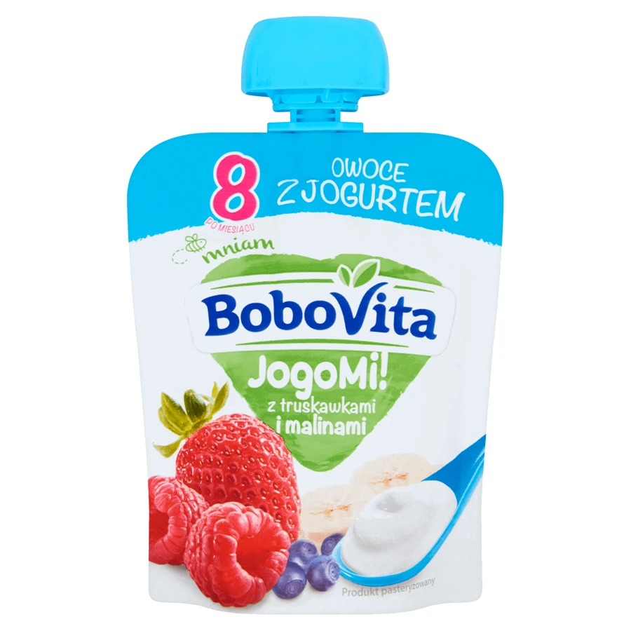 BoboVita JogoMi! Фрукти з йогуртом у тубі, полуниця, малина, 80 г: ціни та характеристики