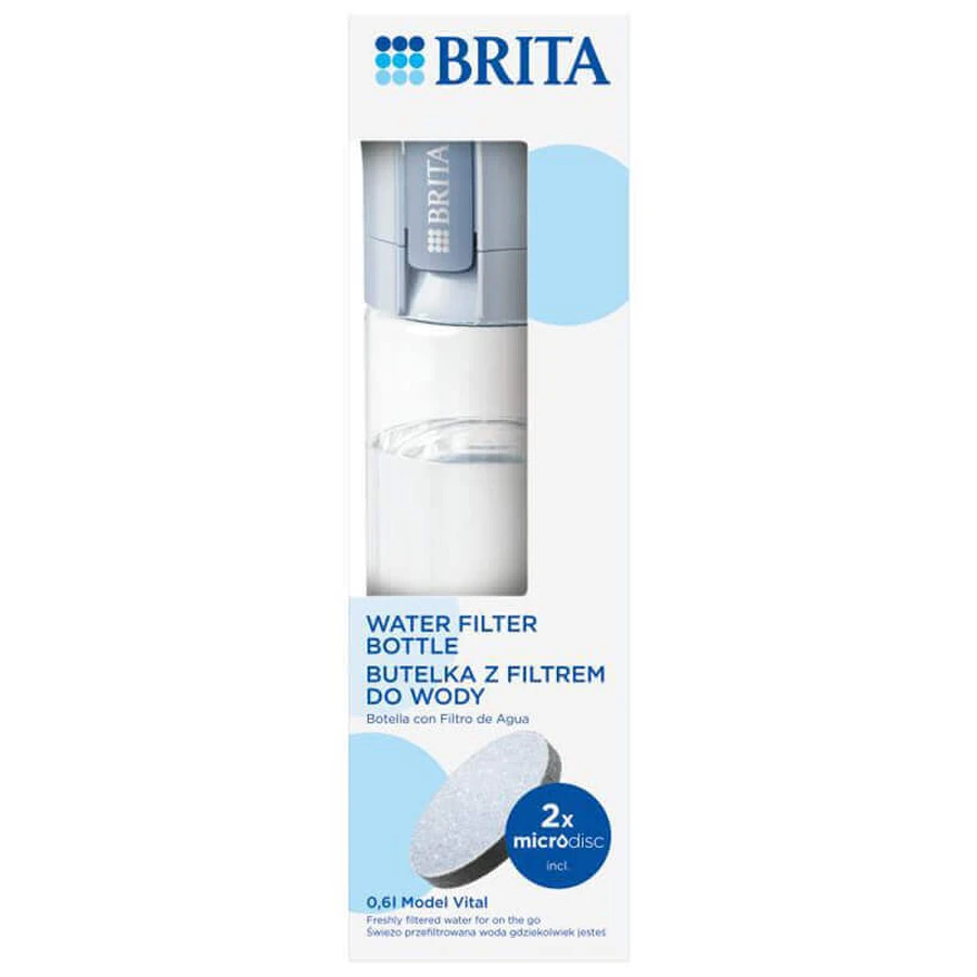 Brita Vital, бутылка с фильтром 0,6 л, белая + фильтр MicroDisc, 2 шт.: цены и характеристики