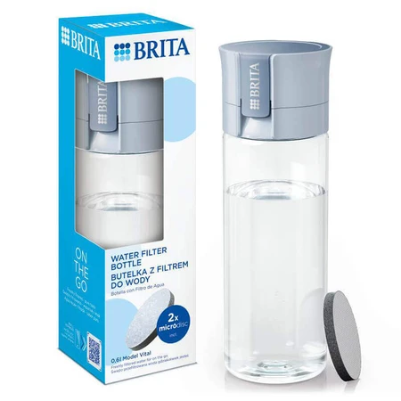 Brita Vital, бутылка с фильтром 0,6 л, белая + фильтр MicroDisc, 2 шт.: цены и характеристики