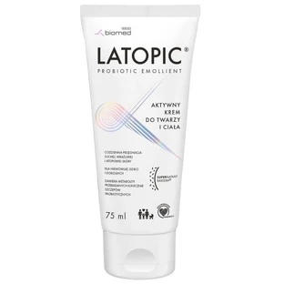 Latopic Probiotic Emollient, активний крем для обличчя та тіла, з першого дня життя, 75 мл