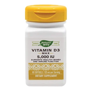 Вітамін D3 5000 МО, Nature's Way, 60 капсул, Secom