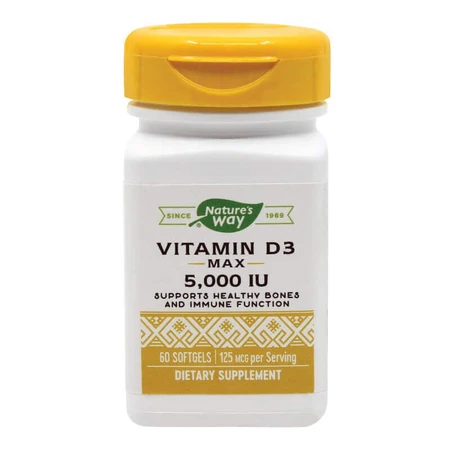 Вітамін D3 5000 МО, Nature's Way, 60 капсул, Secom: ціни та характеристики