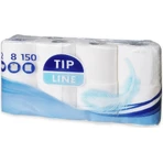 Tip Line Туалетная бумага 8x150утр. 2вр. 1×8шт, туалетная бумага 2 слойная: цены и характеристики