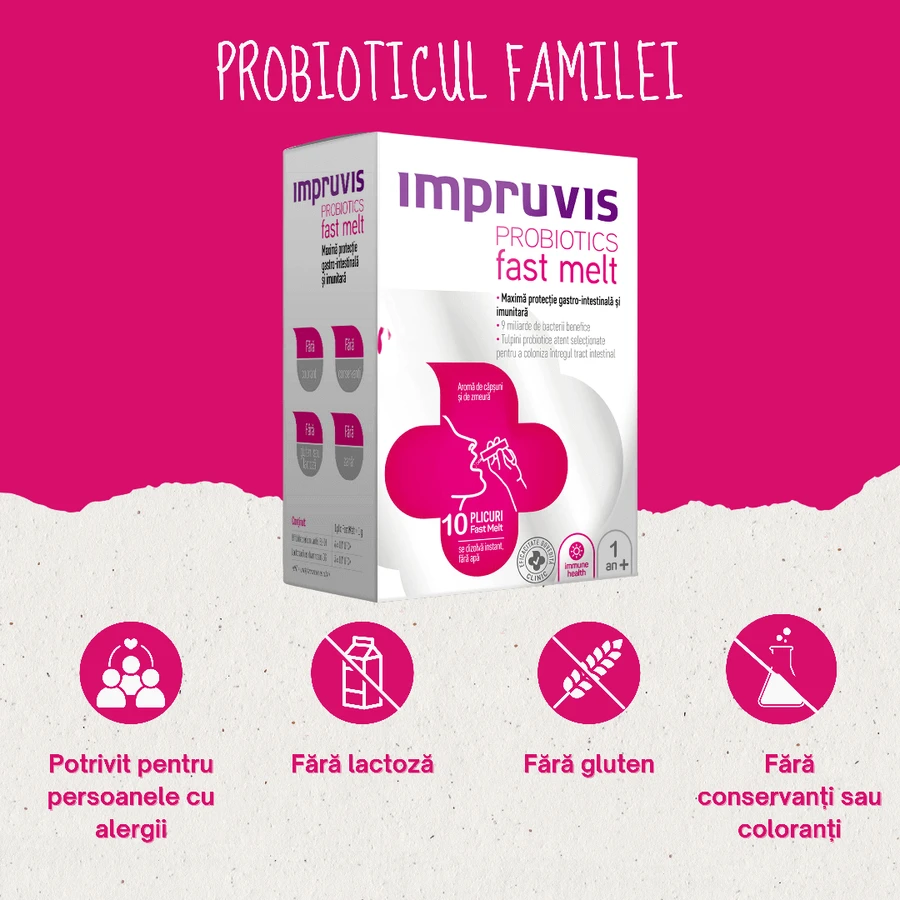 Імпрувіс Пробіотик Bifodan Impruvis Probiotic Fast Melt швидкорозчинний, 10 саше + 10 саше: ціни та характеристики