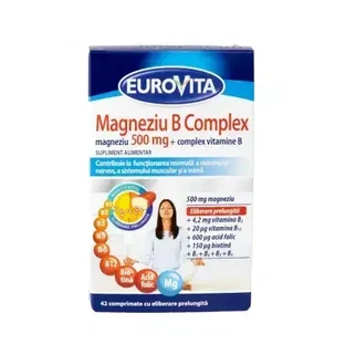 Магний В Комплекс Eurovita Magnesium B Complex, таблетки 42 шт.
