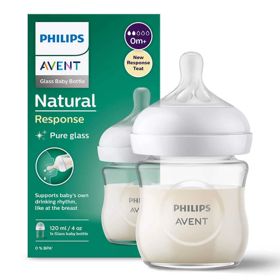 Avent Natural Response, стеклянная бутылочка с реагирующей соской, поток 2, SCY930/01, с рождения, 120 мл: цены и характеристики