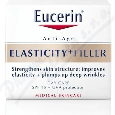 Денний крем Eucerin HYALURON-FILLER+ELASTICITY 1×50 мл, що заповнює глибокі зморшки: ціни та характеристики