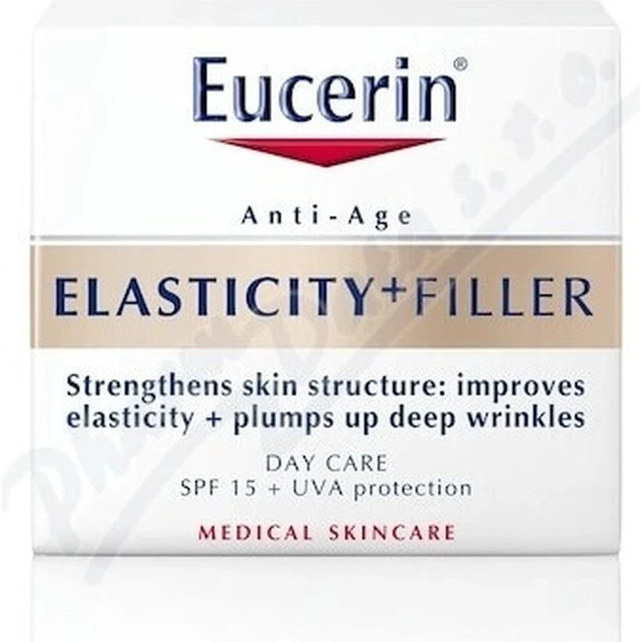 Денний крем Eucerin HYALURON-FILLER+ELASTICITY 1×50 мл, що заповнює глибокі зморшки: ціни та характеристики
