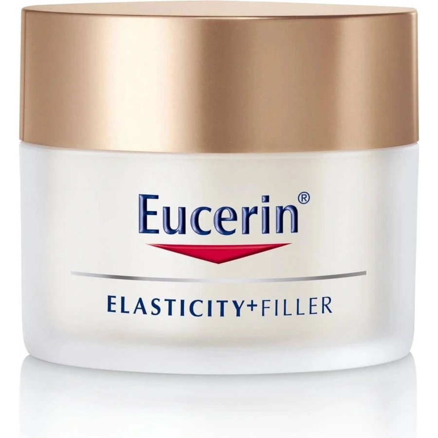 Денний крем Eucerin HYALURON-FILLER+ELASTICITY 1×50 мл, що заповнює глибокі зморшки: ціни та характеристики