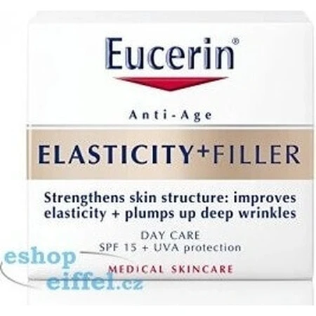 Денний крем Eucerin HYALURON-FILLER+ELASTICITY 1×50 мл, що заповнює глибокі зморшки: ціни та характеристики