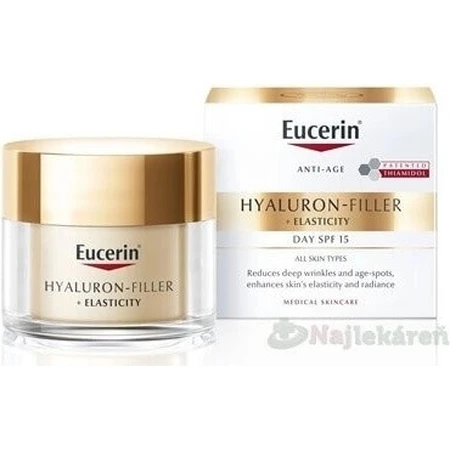 Денний крем Eucerin HYALURON-FILLER+ELASTICITY 1×50 мл, що заповнює глибокі зморшки: ціни та характеристики