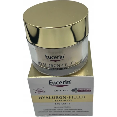 Денний крем Eucerin HYALURON-FILLER+ELASTICITY 1×50 мл, що заповнює глибокі зморшки: ціни та характеристики
