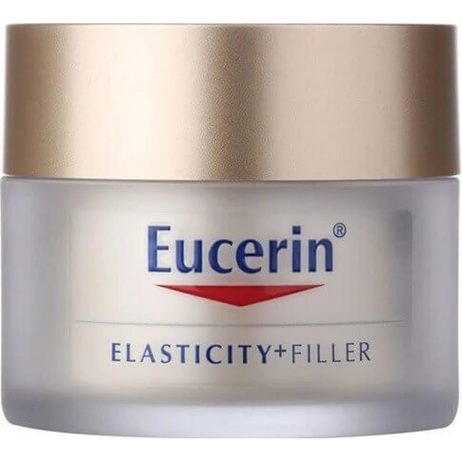 Денний крем Eucerin HYALURON-FILLER+ELASTICITY 1×50 мл, що заповнює глибокі зморшки: ціни та характеристики