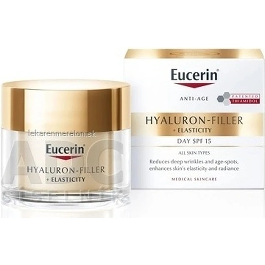 Денний крем Eucerin HYALURON-FILLER+ELASTICITY 1×50 мл, що заповнює глибокі зморшки: ціни та характеристики