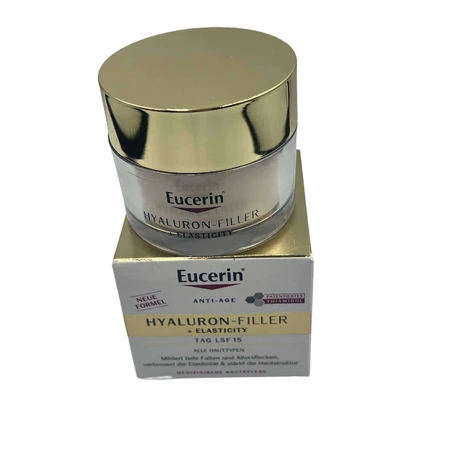Денний крем Eucerin HYALURON-FILLER+ELASTICITY 1×50 мл, що заповнює глибокі зморшки: ціни та характеристики