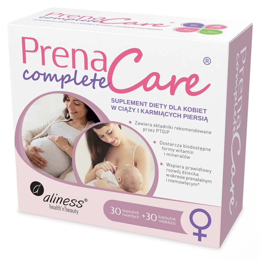 Aliness PrenaCare Complete для беременных и кормящих женщин, 30 твердых капсул + 30 микрокапсул: цены и характеристики