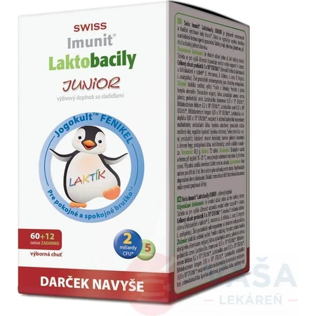 SWISS Lactobacilli JUNIOR Immunit + витамин D3 60+12 табл.+ подарок 1×72 табл, витамины: цены и характеристики