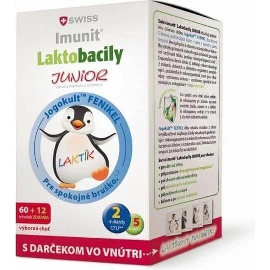 SWISS Lactobacilli JUNIOR Immunit + витамин D3 60+12 табл.+ подарок 1×72 табл, витамины: цены и характеристики