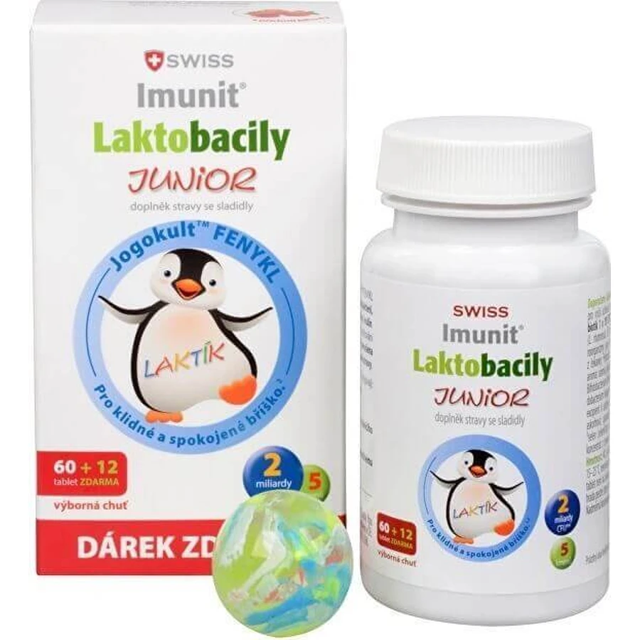 SWISS Lactobacilli JUNIOR Immunit + витамин D3 60+12 табл.+ подарок 1×72 табл, витамины: цены и характеристики