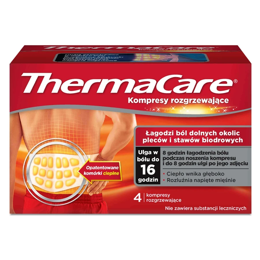 ThermaCare, согревающие компрессы для спины и бедер, 4 штуки ДЕФЕКТИРОВАННАЯ УПАКОВКА: цены и характеристики