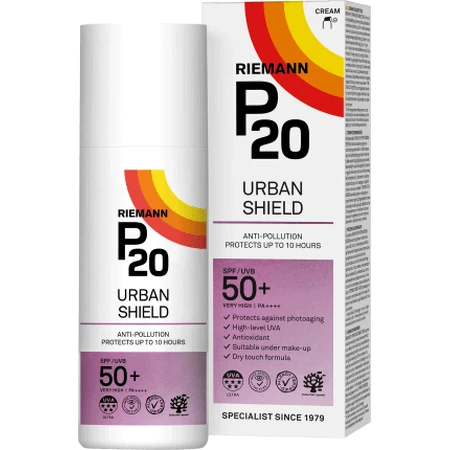 Сонцезахисний крем для обличчя SPF 50+ P20 Urban Shield, 50 мл, Riemann: ціни та характеристики