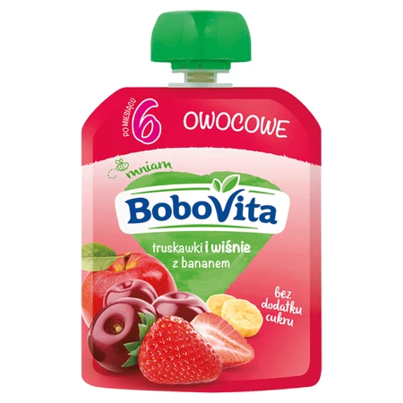 BoboVita Мусс в тюбике, клубника и вино с бананом, после 6 месяцев, 80 г: цены и характеристики