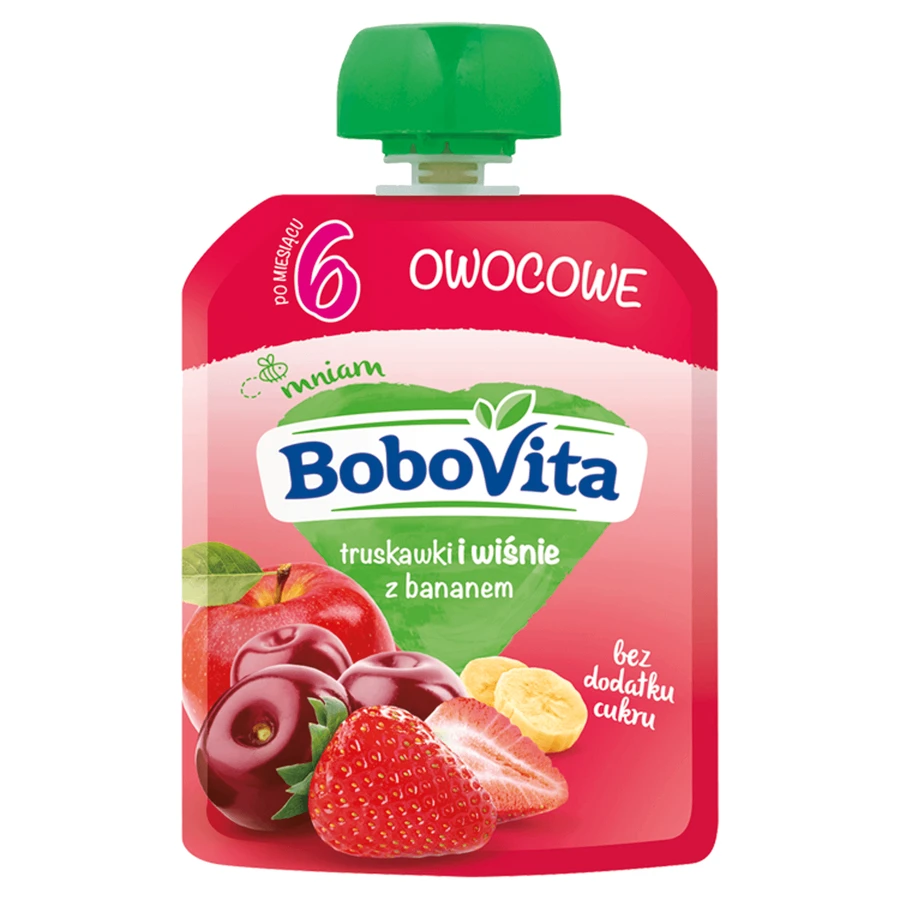 BoboVita Мусс в тюбике, клубника и вино с бананом, после 6 месяцев, 80 г: цены и характеристики