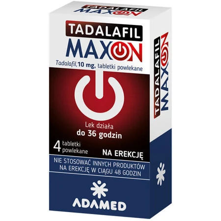 Тадалафил Максон 10 мг Adamed Tadalafil Maxon, 4 таблетки, покрытые пленочной оболочкой: цены и характеристики