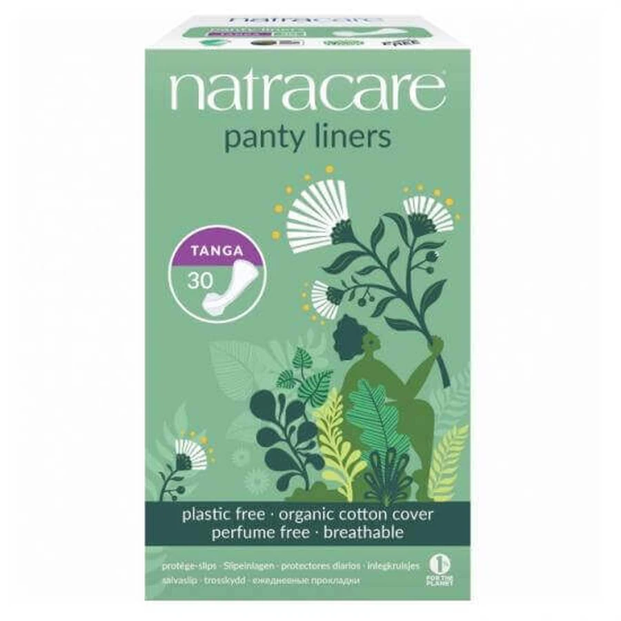 Прокладки Tanga Organic Daily Absorbent Трусики з крильцями, 30 шт, Natracare, органічні щоденні вкладиші з крильцями: ціни та характеристики
