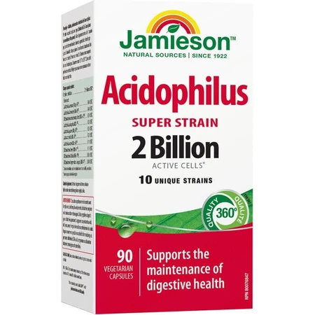 JAMIESON SUPER STRAIN ACIDOPHILUS 1×90 cps, пищевая добавка: цены и характеристики