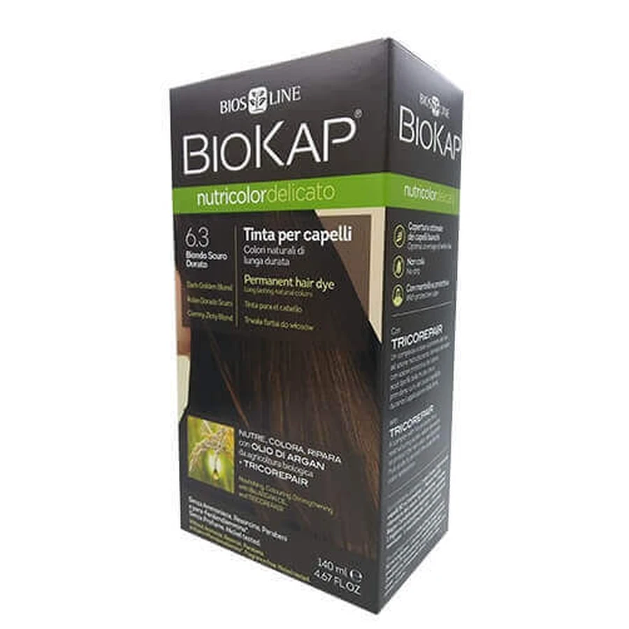 Nutricolor Delicato Перманентная краска для волос Nutricolor Delicato, Nunaa Dark Golden Blond 6.3, 140 мл, Biokap: цены и характеристики
