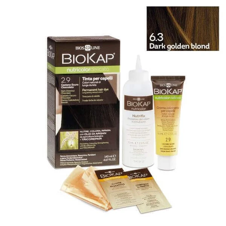 Nutricolor Delicato Перманентная краска для волос Nutricolor Delicato, Nunaa Dark Golden Blond 6.3, 140 мл, Biokap: цены и характеристики