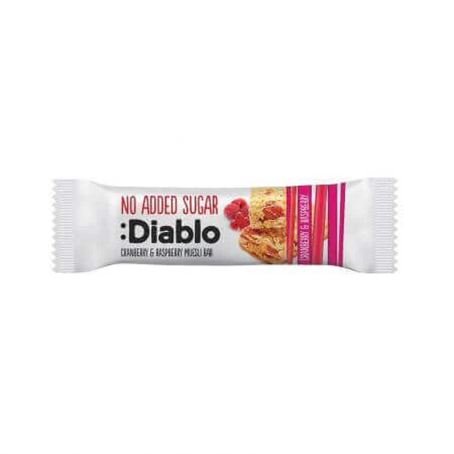 Батончик без сахара с мюсли, малиной и черникой, 30 г, Diablo: цены и характеристики