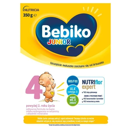 Bebiko 4 Junior, поживна молочна суміш на основі молока, від 2 років, 350 г: ціни та характеристики