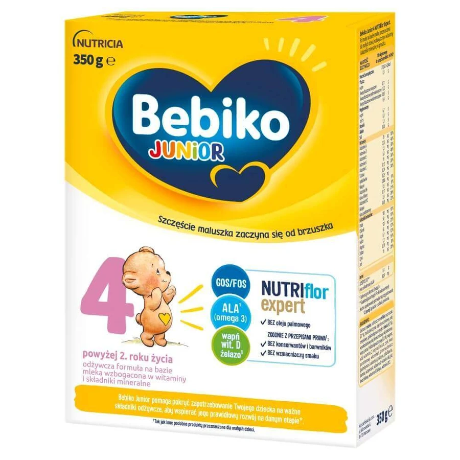Bebiko 4 Junior, поживна молочна суміш на основі молока, від 2 років, 350 г: ціни та характеристики