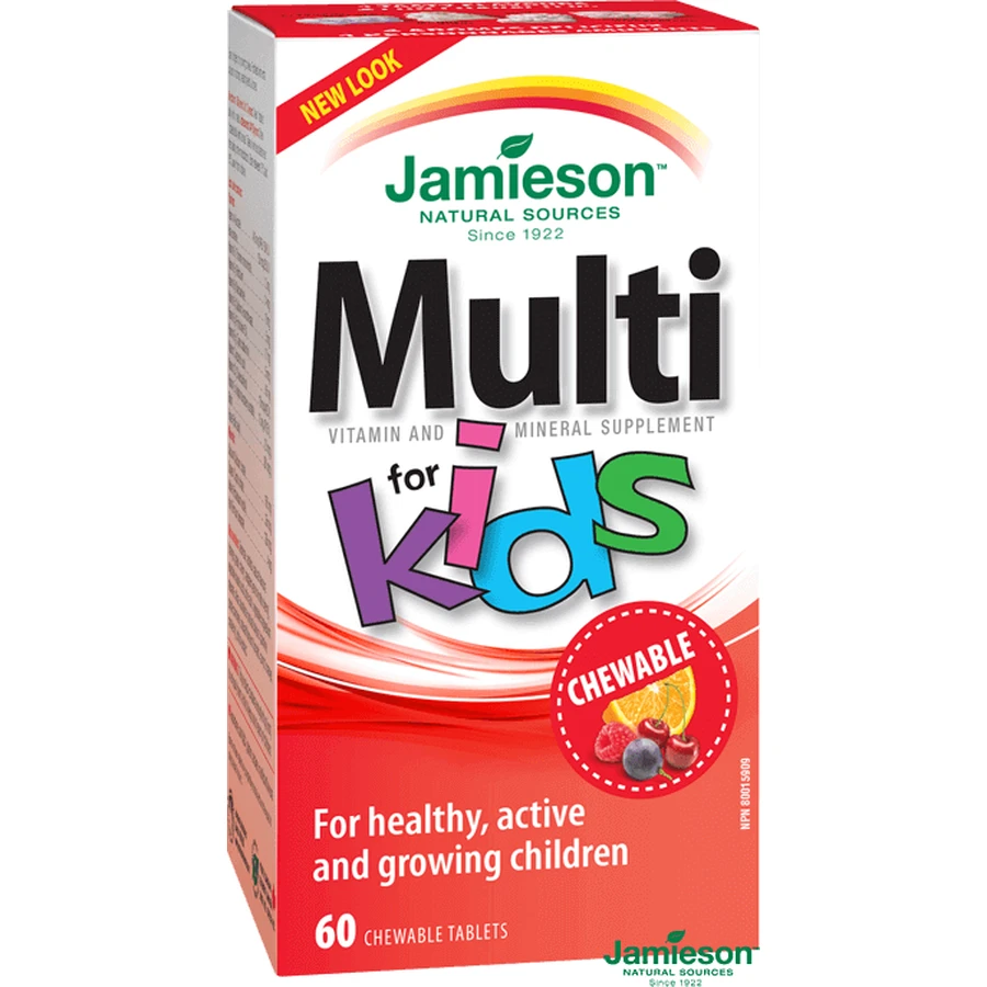 Мультивітамінні смоктальні таблетки для дітей Jamieson Multi Kids з елезом 60 шт.: ціни та характеристики