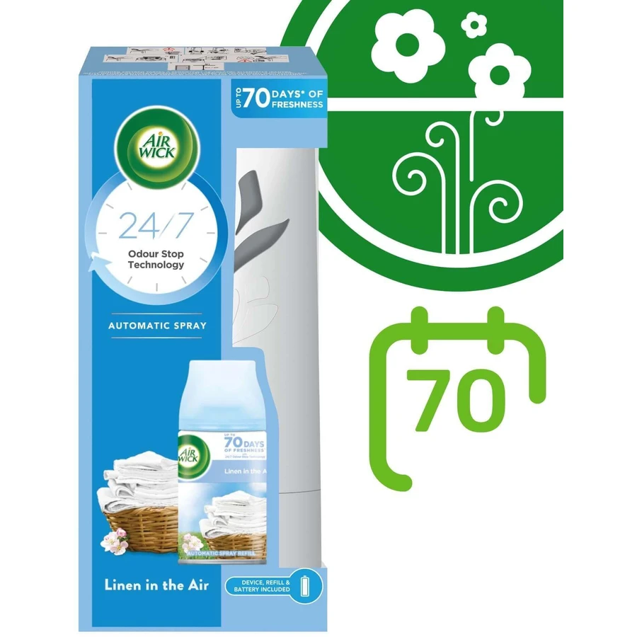 Автоматический диффузор Airwick Freshmatic белый с дозатором Отбеливатель на ветру 250 мл: цены и характеристики