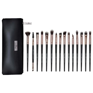 Набір з 15 пензликів для макіяжу Senso Pro Milano Black Rose Gold + сумка