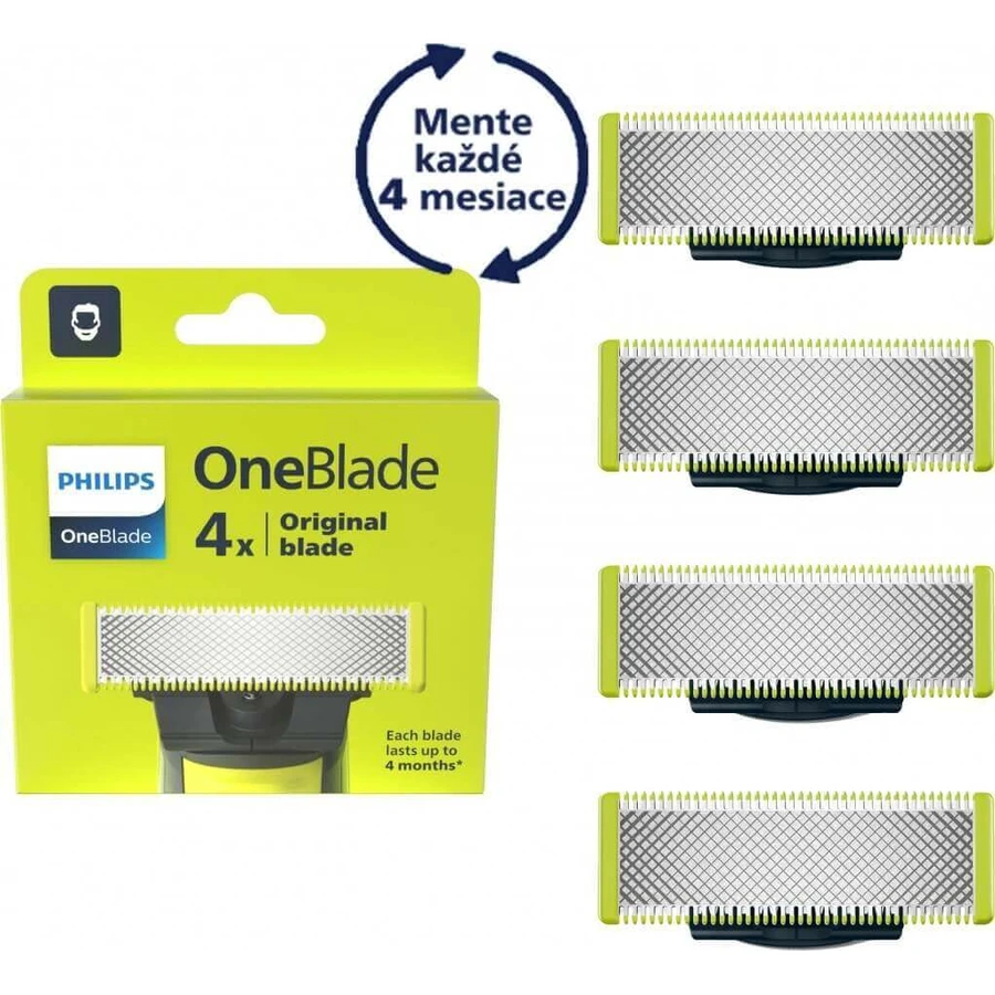 Запасні леза 4 шт для Philips OneBlade QP240/50 1×4 шт, запасні леза: ціни та характеристики